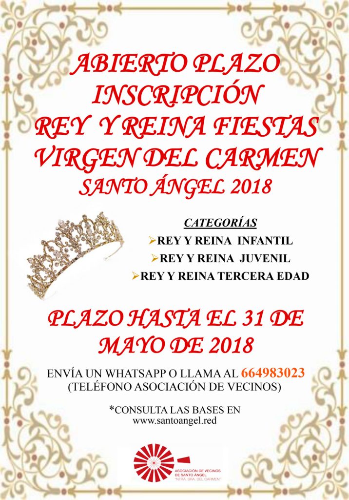 Cartel concurso de Reinas y Reyes 2018