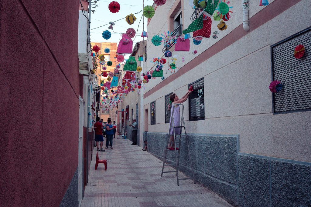 Adorno tradicional de calles de Santo Ángel