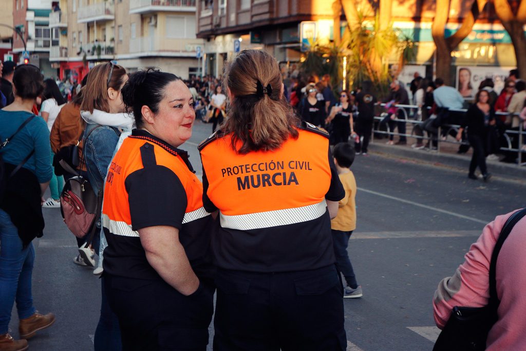 Protección civil en el desfile de carnaval