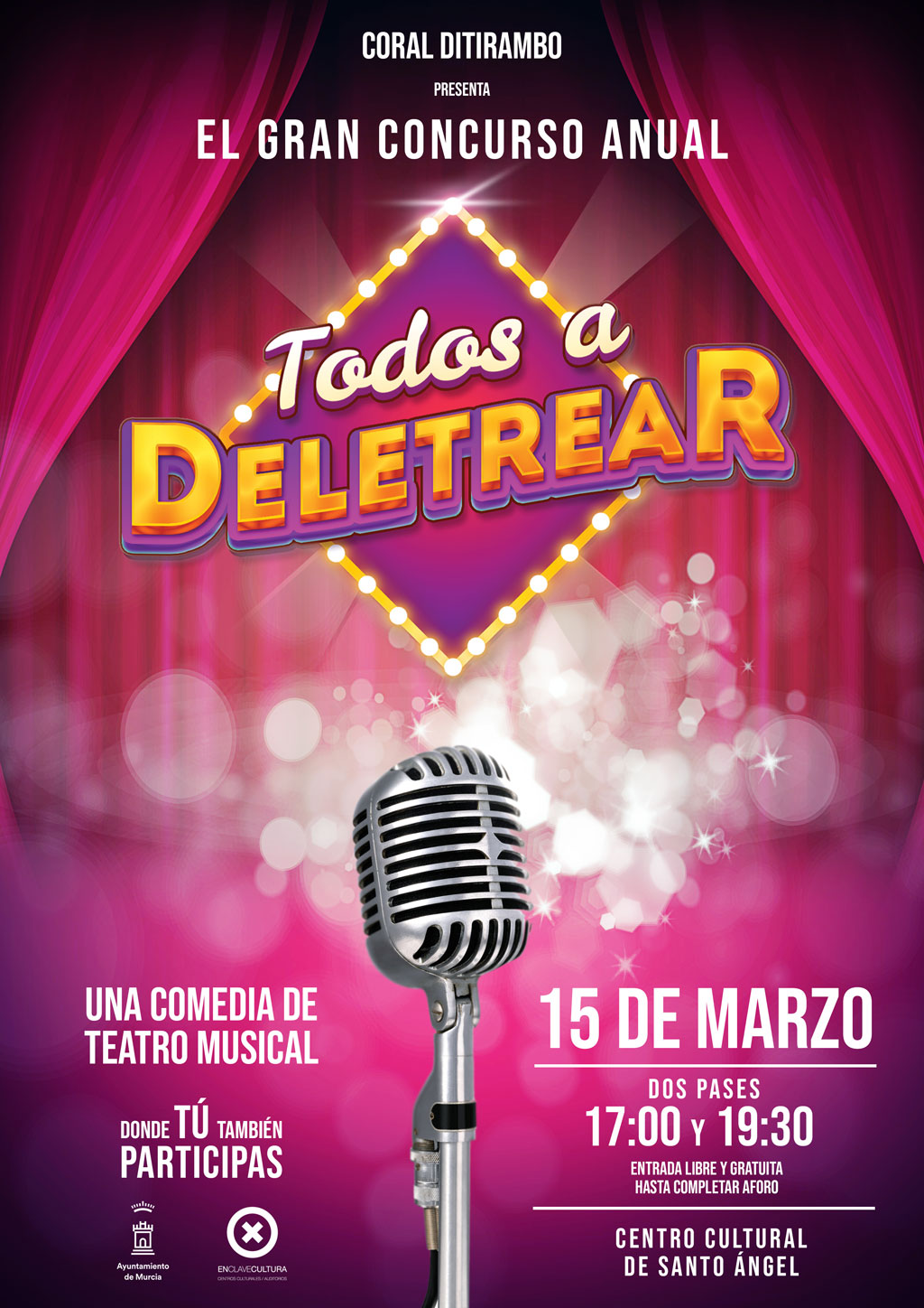 cartel Teatro "todos a deletrear" de La Coral Ditirambo 