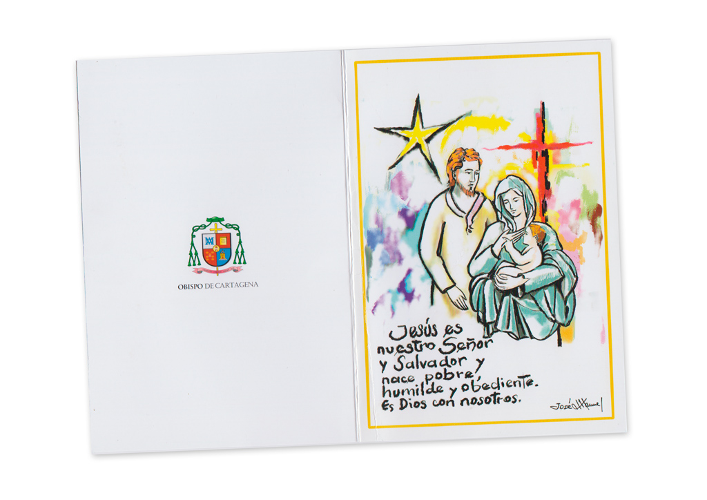 Postal de Navidad Obispo de Cartagena, Don José Manuel Lorca Planes 2017