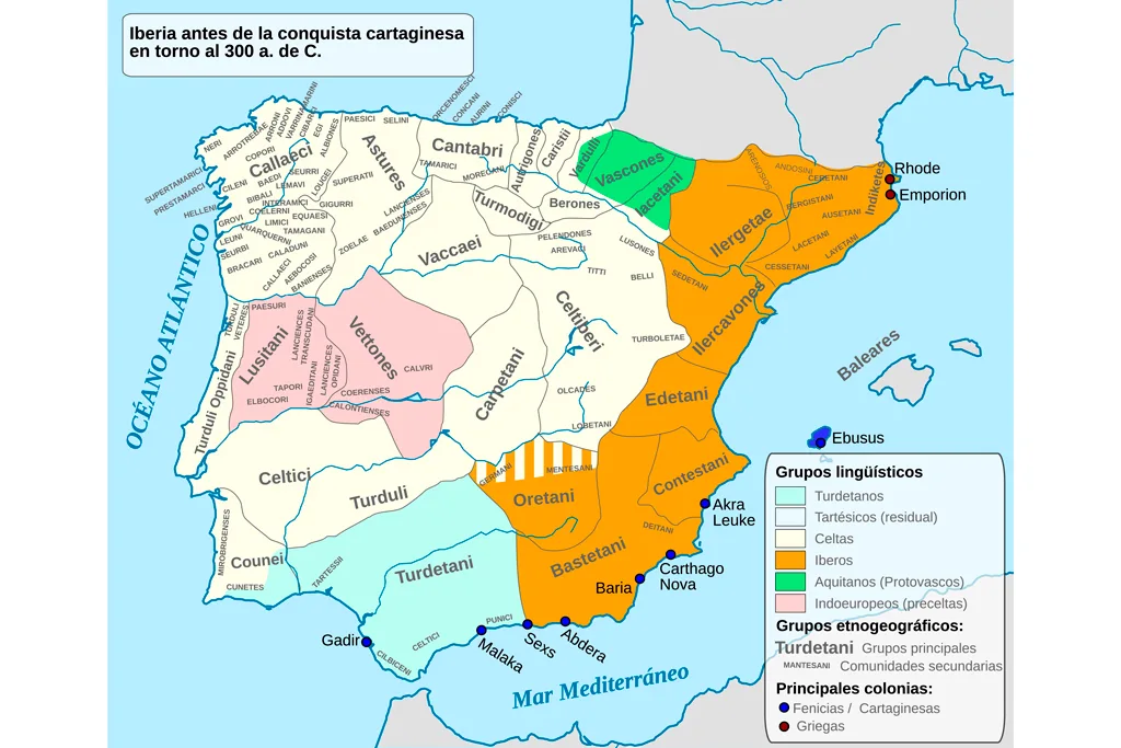 Mapa de Iberia - 300 años antes de Cristo