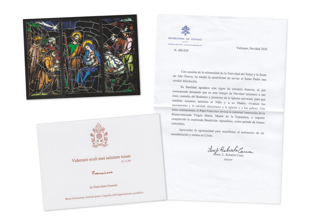 Postal de Navidad Papa Francisco 2020