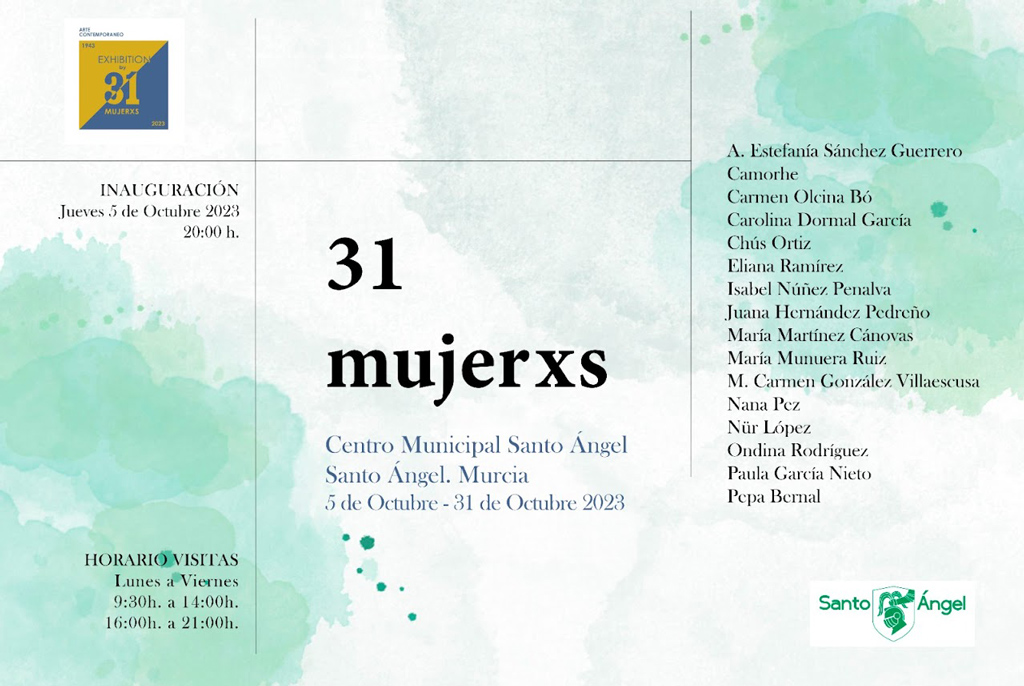 Cartel de la exposición 31 Mujerxs en Santo Ángel