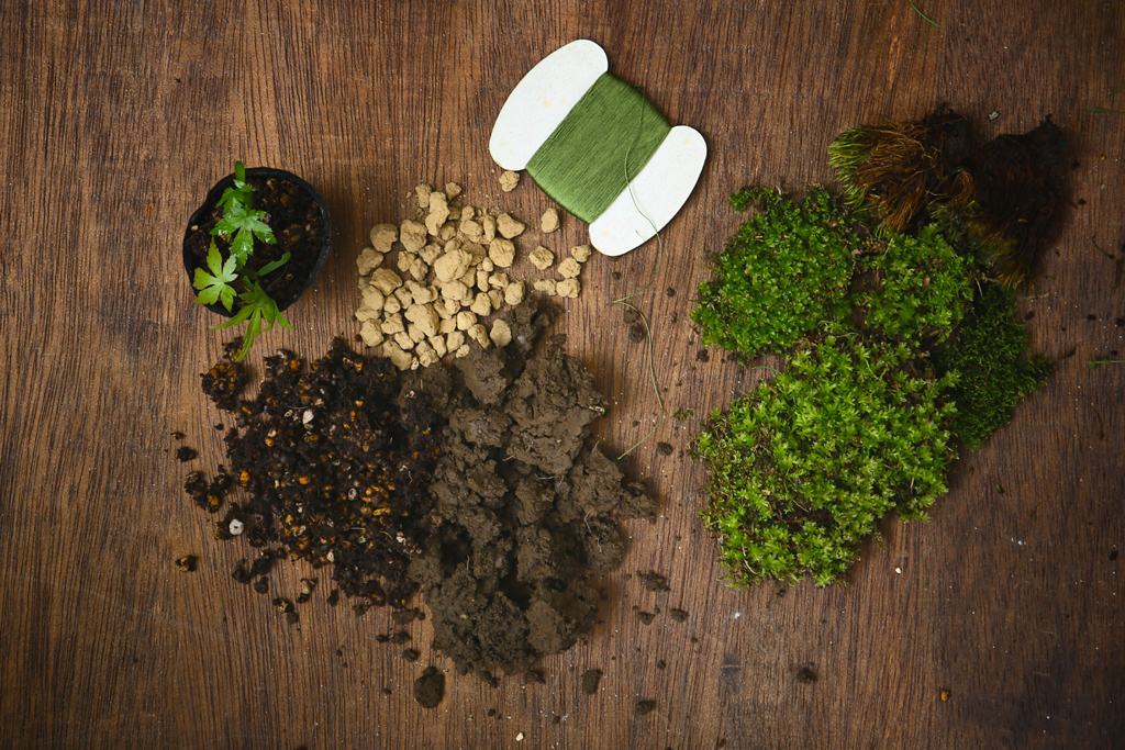 Materiales que utilizan para crear un Kokedama