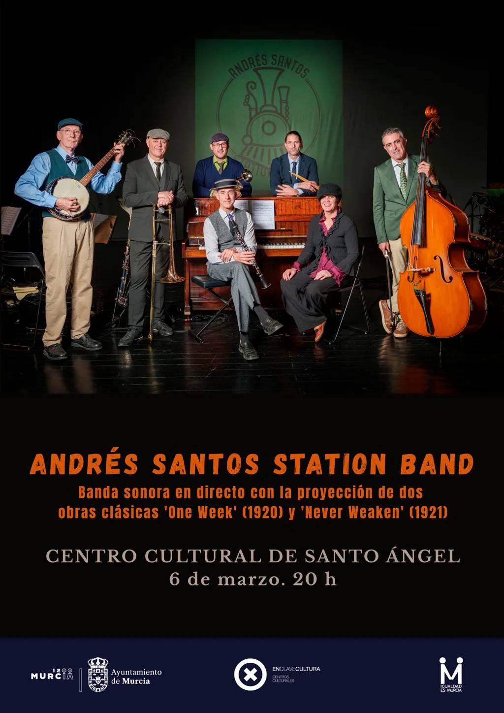 Cartel del concierto de Andrés Santos Station Band en Santo Ángel Cartel del concierto de Andrés Santos Station Band en Santo Ángel