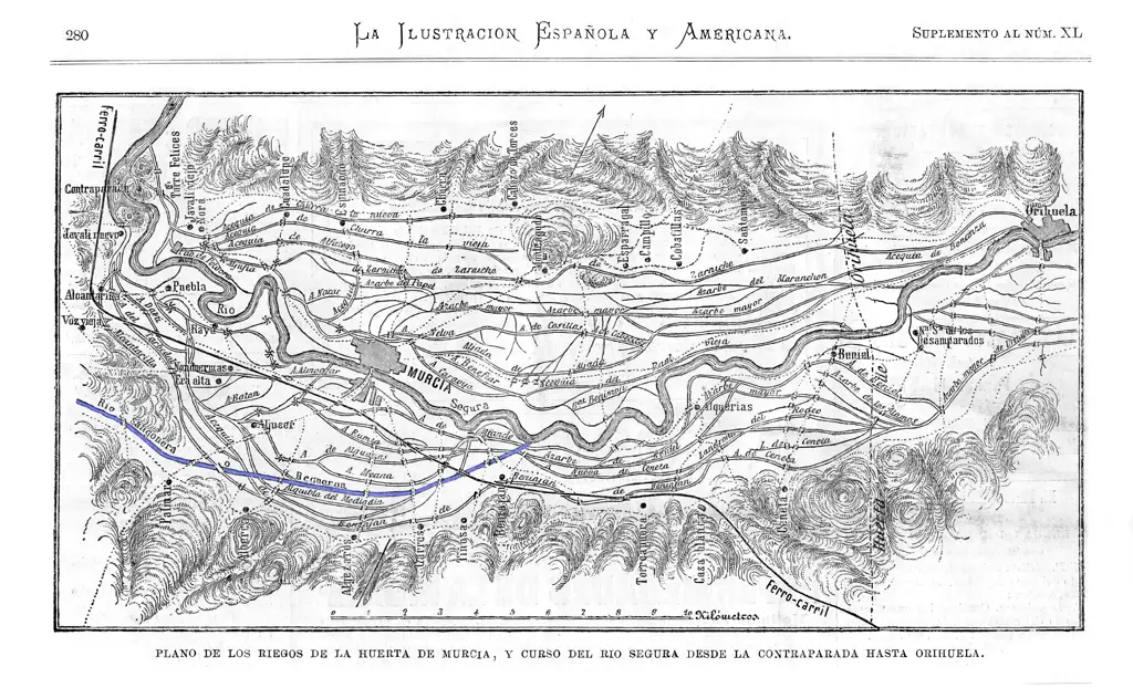 Plano de los riesgos de la huerta de Murcia (1878) Plano de los riesgos de la huerta de Murcia (1878)