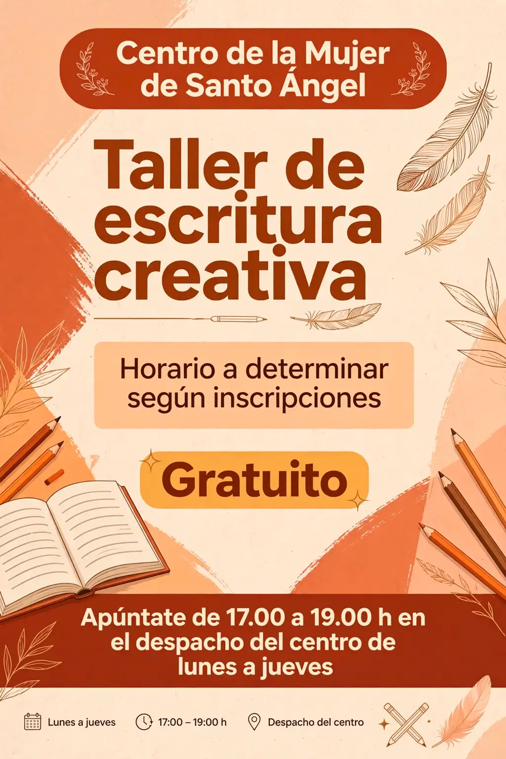 Taller de escritura creativa en le Centro de la Mujer